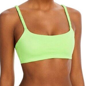 NEW Peixoto Karol Stretch Ruched Bikini Swim Top in Lime Glow,‎ Size XL